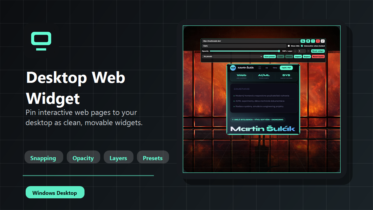 Desktop Web Widget product preview